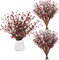 12 Pcs 4th of July Decorations Patriotic Artificial Berry Stem Picks 15.75 Inch Independence Day Decor with White Blue Red Stars Pentagram Faux Berry Branches